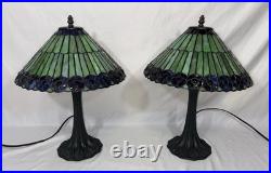 Vintage Tiffany Style Jeweled Peacock Stained Glass Table Lamp Art Nouveau Base Vintage Tiffany Style Jeweled Peacock Stained Glass Table Lamp Art Nouveau Base