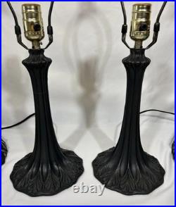 Vintage Tiffany Style Jeweled Peacock Stained Glass Table Lamp Art Nouveau Base Vintage Tiffany Style Jeweled Peacock Stained Glass Table Lamp Art Nouveau Base