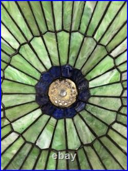 Vintage Tiffany Style Jeweled Peacock Stained Glass Table Lamp Art Nouveau Base Vintage Tiffany Style Jeweled Peacock Stained Glass Table Lamp Art Nouveau Base