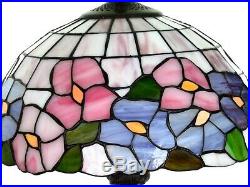 Vintage Tiffany Style Lamp Stained Glass Table Desk 18 Flowers Handcrafted