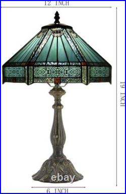 Vintage Tiffany Style Mission Stained Glass Table Lamp Bedside Reading Light Vintage Tiffany Style Mission Stained Glass Table Lamp Bedside Reading Light