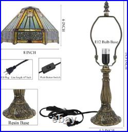 Vintage Tiffany Style Mission Stained Glass Table Lamp Bedside Reading Light