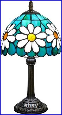 Vintage Tiffany Style Modern Daisy Stained Glass Table Lamp Bedside Night Light
