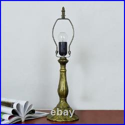 Vintage Tiffany Style Pink Tulip Stained Glass Table Lamp Bedside Reading Light