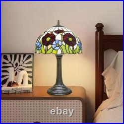 Vintage Tiffany Style Red Poppy Stained Glass Table Lamp Vintage Desk Light Vintage Tiffany Style Red Poppy Stained Glass Table Lamp Vintage Desk Light