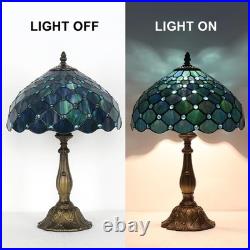 Vintage Tiffany Style Sea Blue Pearl Stained Glass Table Lamp 12 Reading Light Vintage Tiffany Style Sea Blue Pearl Stained Glass Table Lamp 12 Reading Light