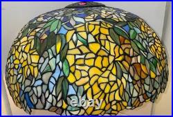 Vintage Tiffany Style Stained Glass Floral Table Lamp