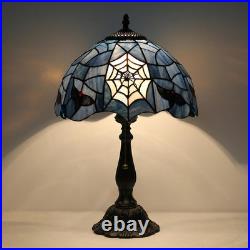 Vintage Tiffany Style Stained Glass Spider Table Lamp Gothic Halloween Light 19