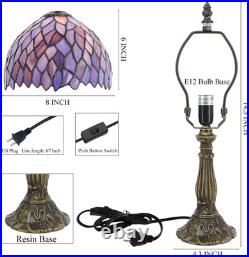 Vintage Tiffany Style Stained Glass Table Lamp 14.5 Bedside Desk Accent Light Vintage Tiffany Style Stained Glass Table Lamp 14.5 Bedside Desk Accent Light