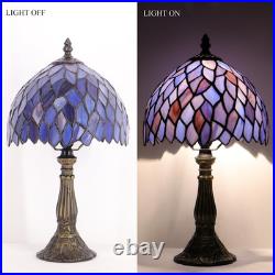 Vintage Tiffany Style Stained Glass Table Lamp 14.5 Bedside Desk Accent Light Vintage Tiffany Style Stained Glass Table Lamp 14.5 Bedside Desk Accent Light