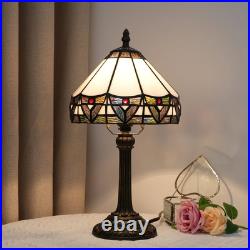 Vintage Tiffany Style Stained Glass Table Lamp Antique Bedside Nightstand Light Vintage Tiffany Style Stained Glass Table Lamp Antique Bedside Nightstand Light