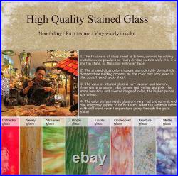Vintage Tiffany Style Tortoise Stained Glass Accent Table Lamp Multi Color