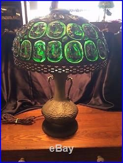 Vintage Tiffany Style Turtleback Ornate Table Lamp 23