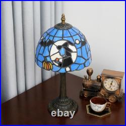 Vintage Tiffany Style Witch Hat Stained Glass Table Lamp Halloween Desk Decor