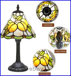 Vintage Tiffany Yellow Peach Fruit Stained Glass Table Lamp Farmhouse Light