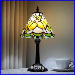 Vintage Tiffany Yellow Peach Fruit Stained Glass Table Lamp Farmhouse Light