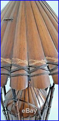 Vintage Tiki Hut Bar Table Lamp Rattan Bamboo Wood Retro Unique Hawaiian 1950s
