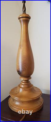 Vintage Turned Wood Table Lamp MYRTLEWOOD 3-Way Light (Super Nice!)