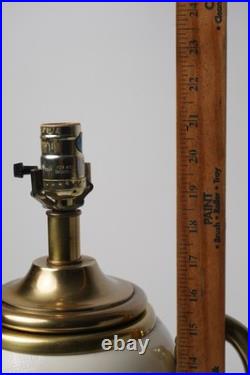 Vintage Tyndale Chicago Brass & Cream Ceramic Trophy Urn Table Lamp Regency