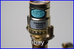 Vintage Tyndale Chicago Brass & Cream Ceramic Trophy Urn Table Lamp Regency