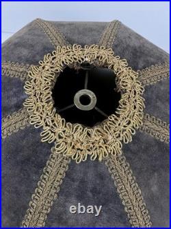 Vintage Victorian Velour Lampshade Velvet Style Gold Trim Table Floor Pendant