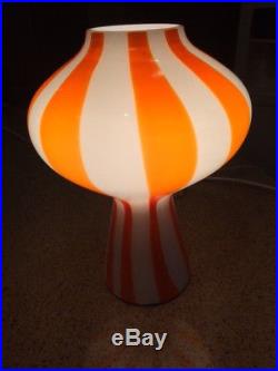 Vintage Vignelli Fungo MID Century Table Mushroom Lamp Glass Made In Italy