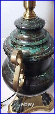 Vintage WILDWOOD LAMP HOLDER Brass Claw Foot Table Lamp