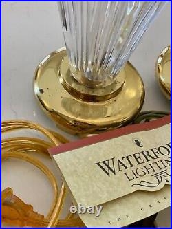 Vintage Wateford Belline Pattern Fine Cut Crystal Two Pair Table Lamps, NWT