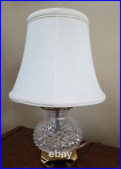 Vintage Waterford Crystal Lismore Boudoir Table Lamp With Original Shade