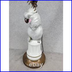 Vintage White Porcelain Cockatoo Parrot Table Lamp Brass Base Hollywood Regency Vintage White Porcelain Cockatoo Parrot Table Lamp Brass Base Hollywood Regency