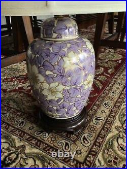 Vintage Wildwood Chinoiserie Ginger Jar Table Lamp Hand Painted