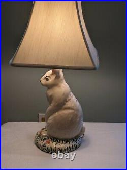 Vintage Wildwood Porcelain Brass Bunny Rabbit Table Lamp 30 Tall