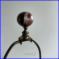 Vintage Wildwood Rose and Black Marble Table Lamp with Brass Accents