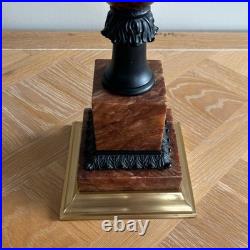Vintage Wildwood Rose and Black Marble Table Lamp with Brass Accents