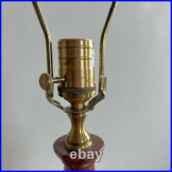 Vintage Wildwood Rose and Black Marble Table Lamp with Brass Accents