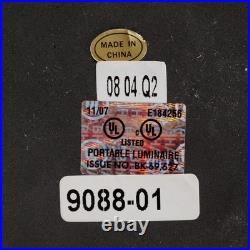 Vintage Wood Grain Design Brown Glass Cylindrical Boudoir Table Lamp 10h