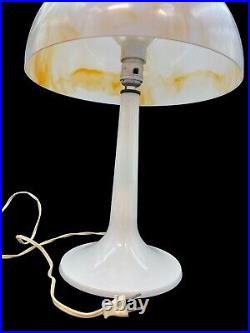 Vintage Working MCM 70's Gilbert Softlite Cream Swirl Mushroom Table Lamp Modern