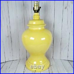 Vintage Yellow Ceramic Ginger Jar Table Lamp Mid Century Modern 19