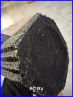 Vintage Zig-zag Silhouette Textured Black Plaster Cast Lamp Modern Mid Century