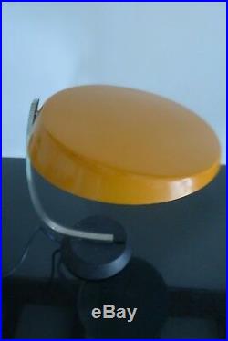 Vintage antique Fase style table lamp 1960's deco vibrant orange