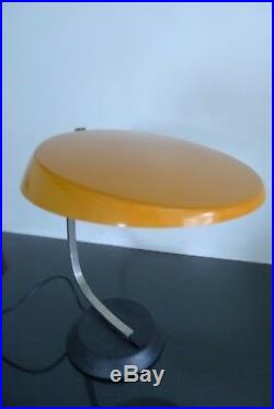 Vintage antique Fase style table lamp 1960's deco vibrant orange