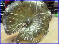 Vintage lamp lily pad table lamp L &L brass 1960's estate find one broken glass