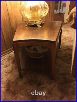 Vintage lamp transparent gold glass globe- 3 way table lamp