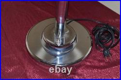 Vintage mid century modern chrome desk table lamp mushroom retro metal