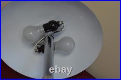 Vintage mid century modern chrome desk table lamp mushroom retro metal