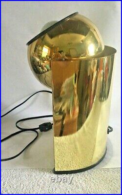 Vintage mod 1970s Brass Eyeball Lamp Spotlight Mid Century Modern Atomic Table
