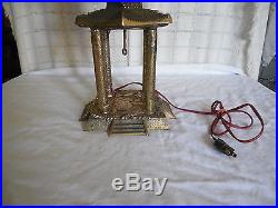 Vintage solid brass Asian Pagoda table lamp 1960's RARE unique piece