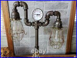 Vintage steampunk Industrial Pipe Retro reading table, desk lamp