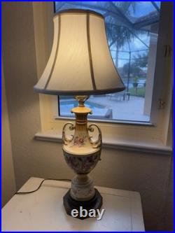 Vntg Urn Style Hand Painted Porcelain Floral Table Lamp Without Shade Vntg Urn Style Hand Painted Porcelain Floral Table Lamp Without Shade