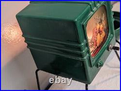Vtg 50's Green mid century modern MCM TV Lamp Light Metal Base ceramic Works